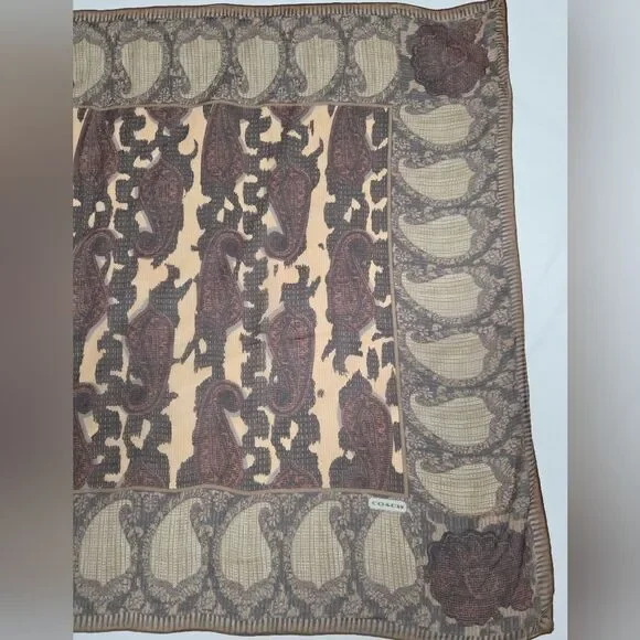 Coach Sheer Silk Chiffon Paisley Scarf - Picture 5 of 7
